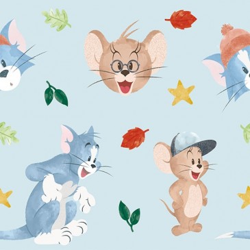 Tom & Jerry Warner Bros Fabric FOGLI.380.140